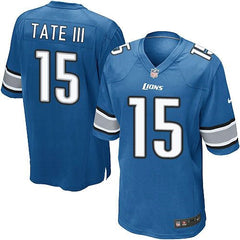 Lions #15 Golden Tate III Light Blue Team Color Youth Stitched NFL Elite Jersey 