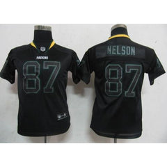 Packers #87 Jordy Nelson Lights Out Black Stitched Youth NFL Jersey 