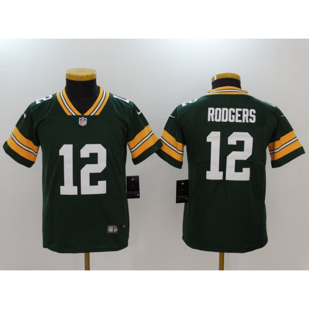 Youth Green Bay Packers #12 Aaron Rodgers Green Vapor Untouchable Limited Jersey 