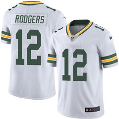 Packers #12 Aaron Rodgers White Youth Stitched NFL Limited Rush Jersey 