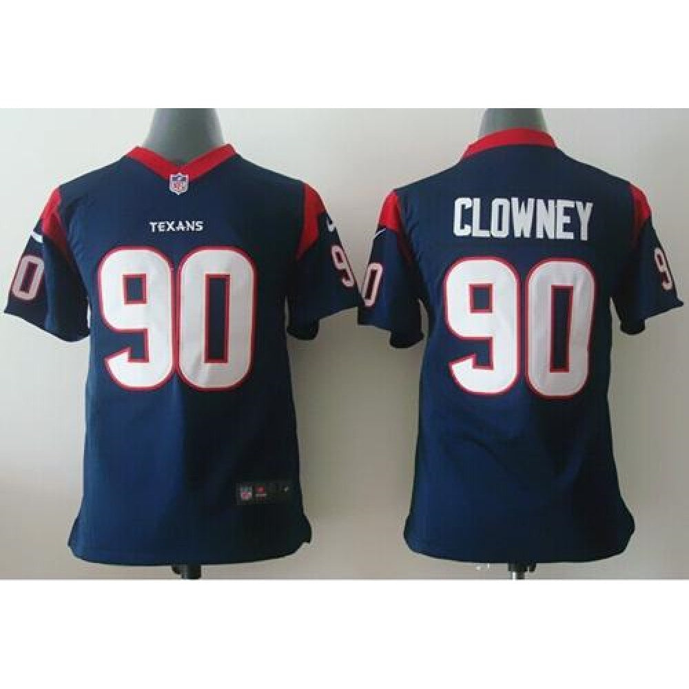 Texans #90 Jadeveon Clowney Navy Blue Team Color Youth Stitched NFL Elite Jersey 