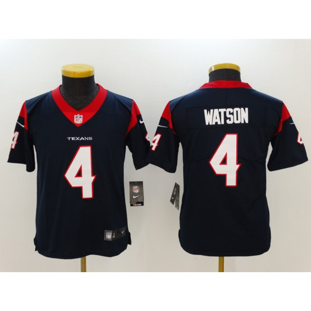 Youth Houston Texans #4 Deshaun Watson Navy Blue Team Color Vapor Untouchable Limited Stitched NFL Jersey 
