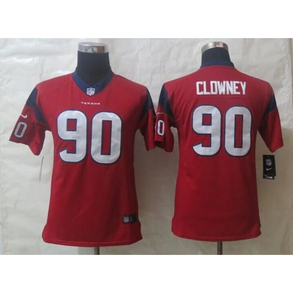 Texans #90 Jadeveon Clowney Red Alternate Youth Stitched NFL Limited Jersey 