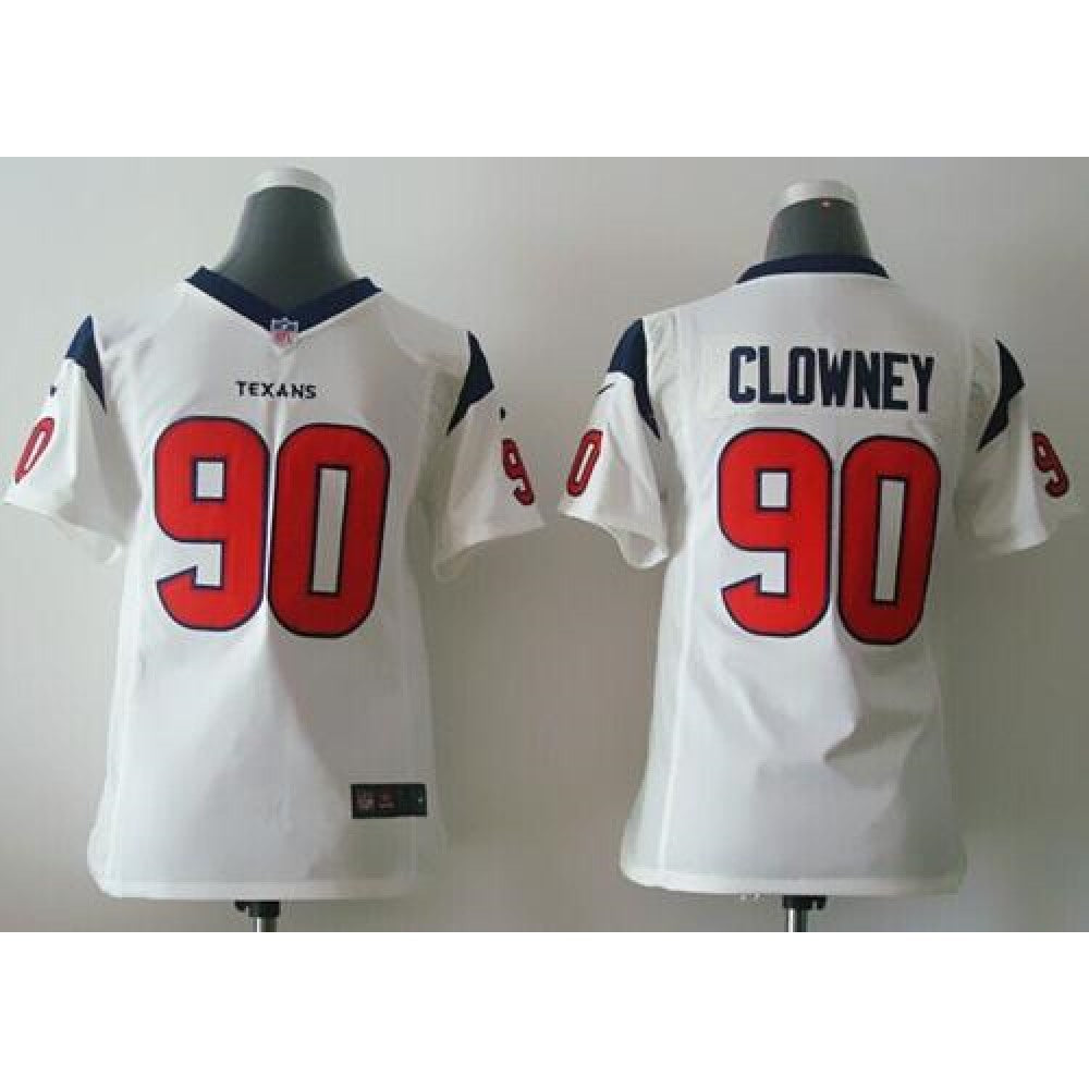 Texans #90 Jadeveon Clowney White Youth Stitched NFL Elite Jersey 