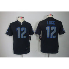 Youth Indianapolis Colts #12 Andrew Luck Black Impact Limited Stitched NFL Jersey 