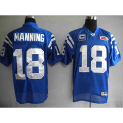 Colts #18 Peyton Manning Blue With Super Bowl Patch Stitched Youth NFL Jersey 