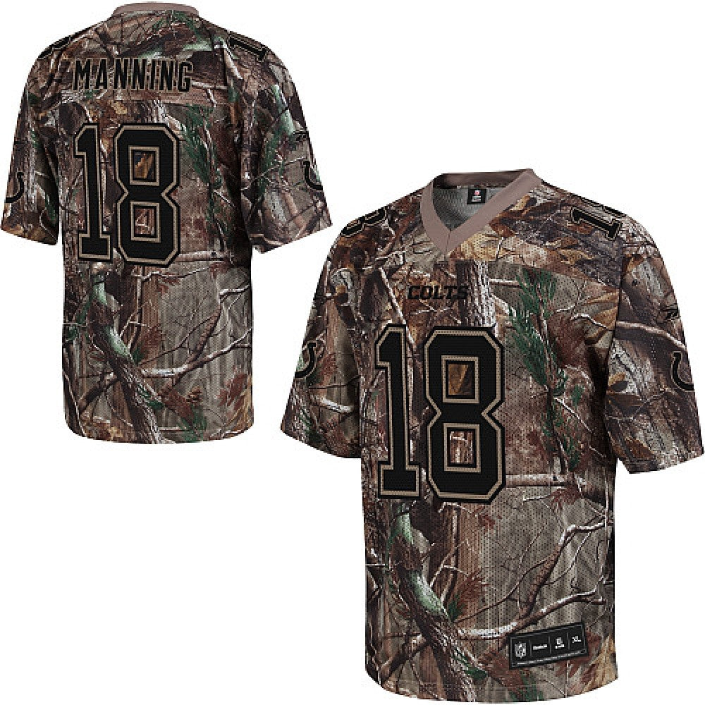 Colts #18 Peyton Manning Camouflage Stitched Realtree Collection Youth NFL Jersey 