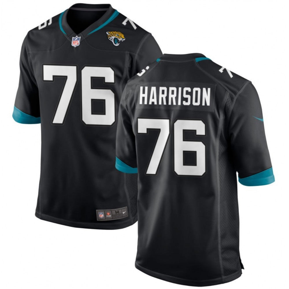 Youth Jacksonville Jaguars #76 Anton Harrison Black 2023 Draft Stitched Jersey 