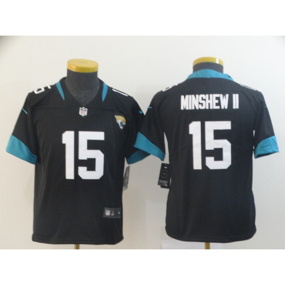 Youth Jacksonville Jaguars #15 Gardner Minshew II Black 2019 Vapor Untouchable Stitched NFL Jersey 