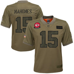 Youth Kansas City Chiefs #15 Patrick Mahomes Camo Salute To Service Stitched NFL Jersey 