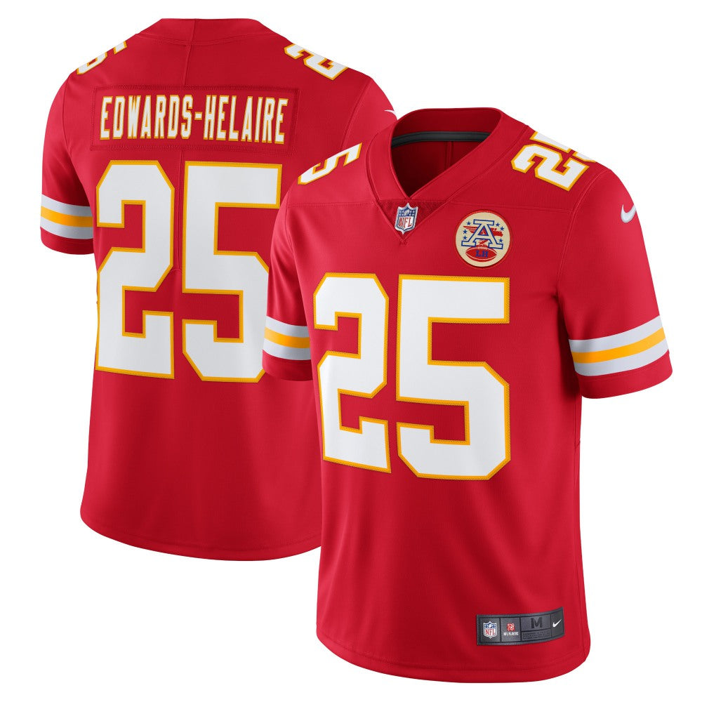 Youth Kansas City Chiefs #25 Clyde Edwards-Helaire Red Vapor Untouchable Limited Stitched NFL Jersey 