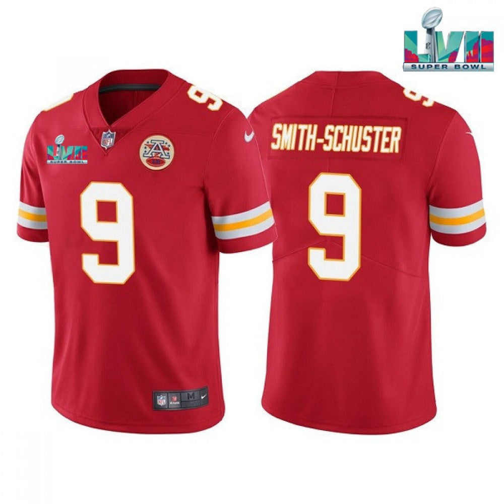 Youth Kansas City Chiefs #9 JuJu Smith-Schuster Red Super Bowl LVII Patch Vapor Untouchable Limited Stitched Jersey 