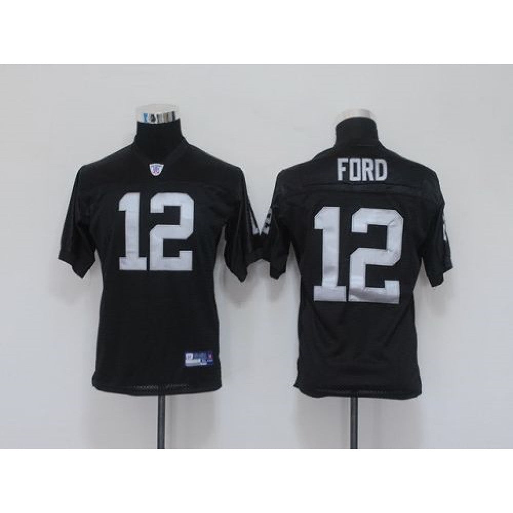 Raiders #12 Jacoby Ford Black Stitched Youth NFL Jersey 