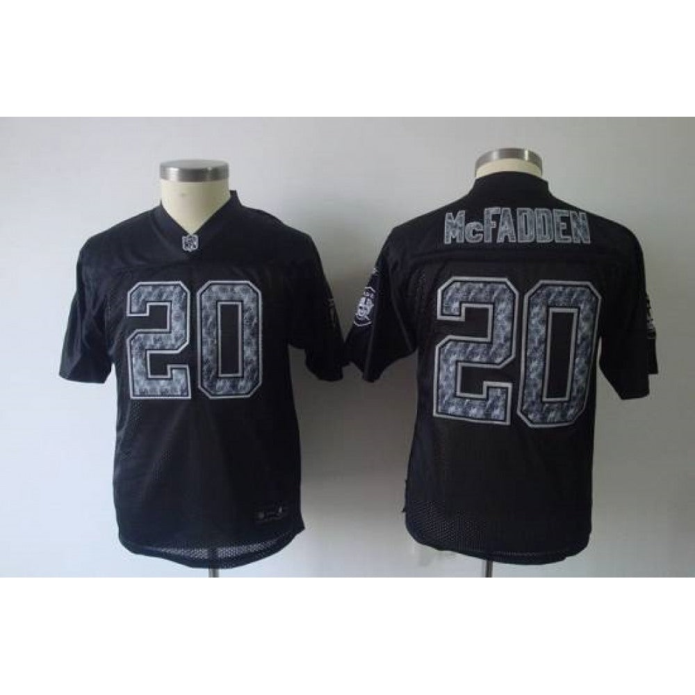 Sideline Black United Raiders #20 Darren McFadden Stitched Youth NFL Jersey 