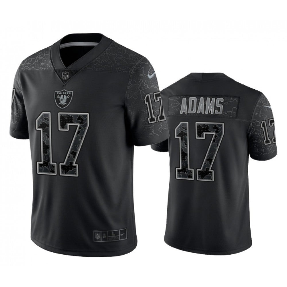 Youth Las Vegas Raiders #17 Davante Adams Black Reflective Limited Stitched Football Jersey 