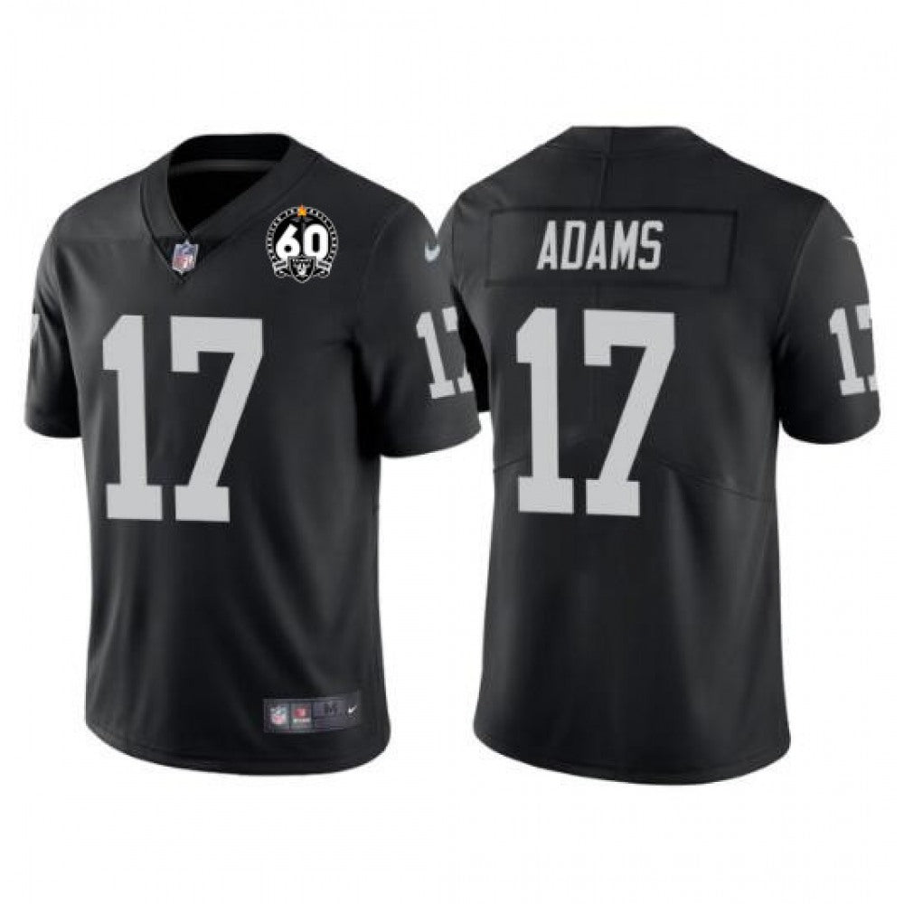 Youth Las Vegas Raiders #17 Davante Adams Black 60th Anniversary Patch Vapor Untouchable Limited Stitched NFL Jersey 