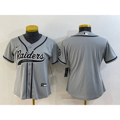 Youth Las Vegas Raiders Blank Grey With Patch Cool Base Stitched Baseball Jersey 