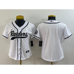 Youth Las Vegas Raiders Blank White With Patch Cool Base Stitched Baseball Jersey 