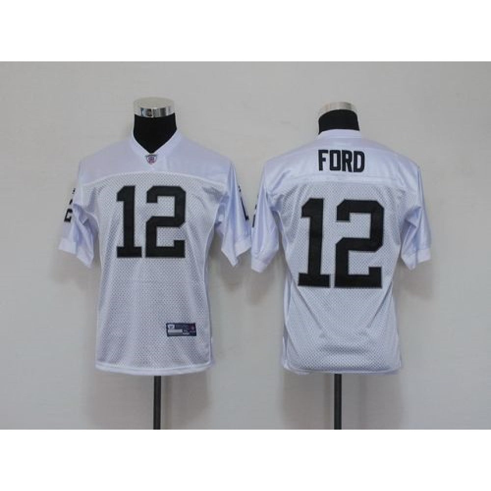 Raiders #12 Jacoby Ford White Stitched Youth NFL Jersey 