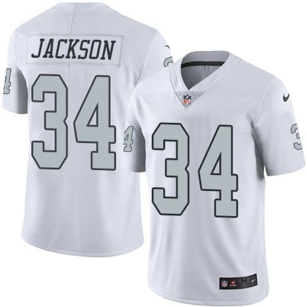 Raiders #34 Bo Jackson White Youth Stitched NFL Limited Rush Jersey 