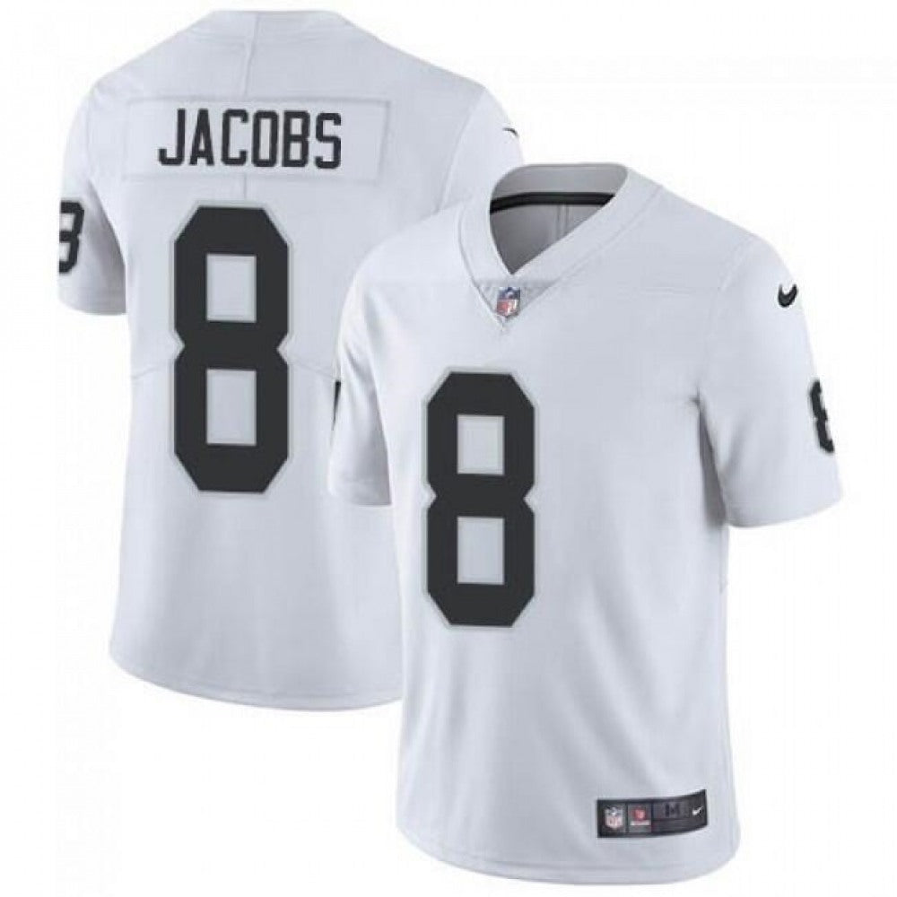 Youth Las Vegas Raiders #8 Josh Jacobs White Vapor Untouchable Limited Stitched NFL Jersey 