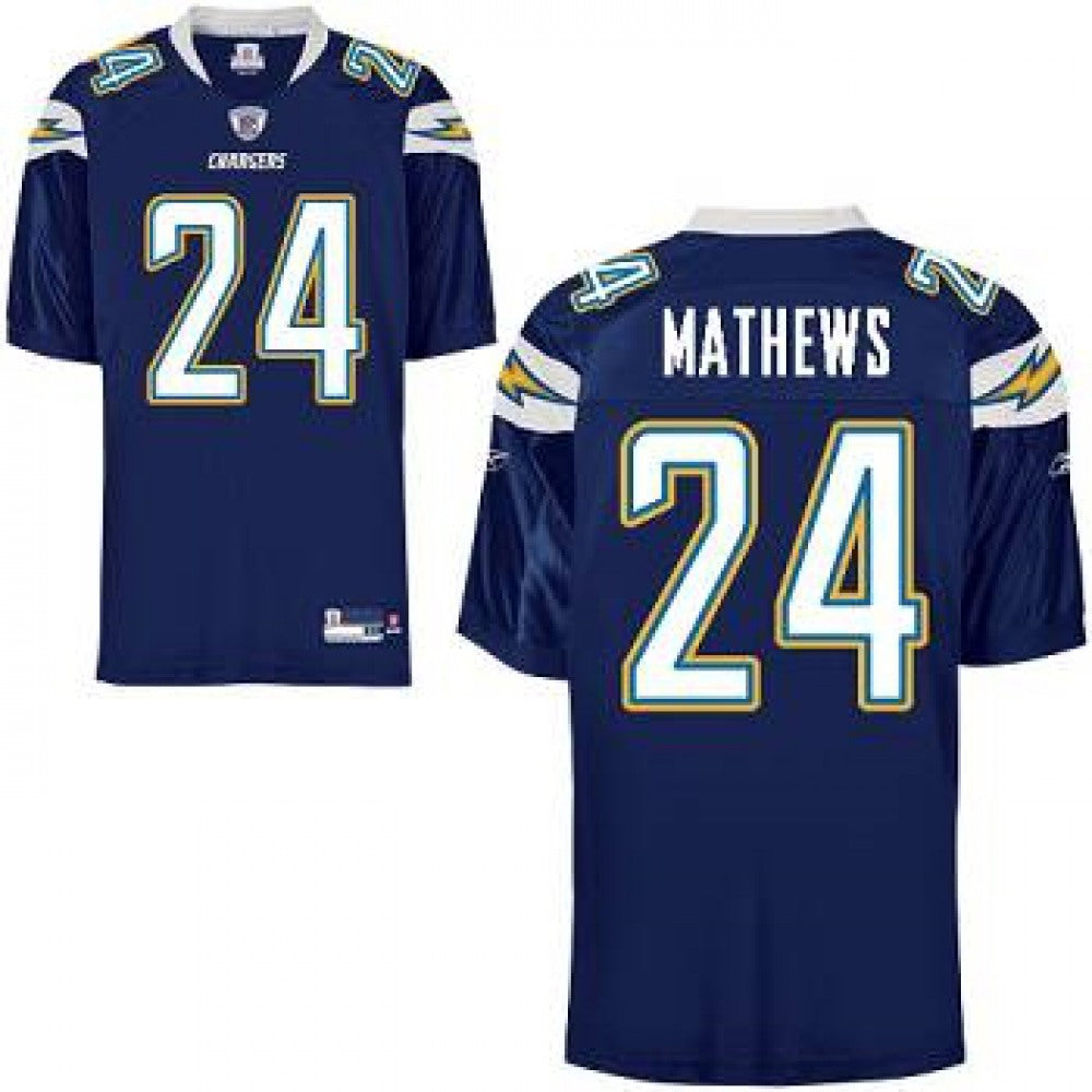 Chargers #24 Ryan Mathews Dark Blue Stitched Youth NFL Jersey 