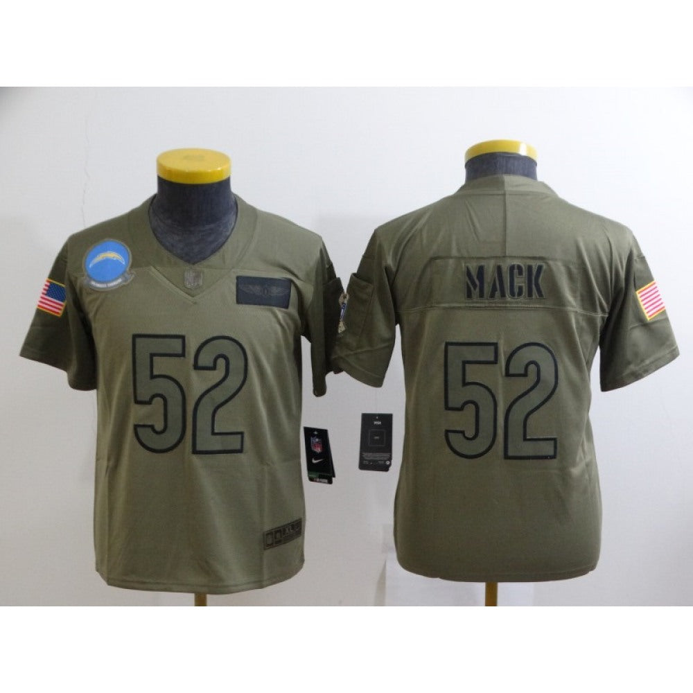 Youth Los Angeles Chargers #52 Khalil Mack Camo Salute To Service Limited Stitched Jersey 