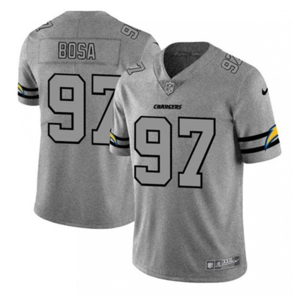 Youth Los Angeles Chargers #97 Joey Bosa 2019 Gray Gridiron Team Logo Stitched Jersey 