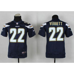 Chargers #22 Jason Verrett Navy Blue Team Color Youth Stitched NFL New Elite Jersey 