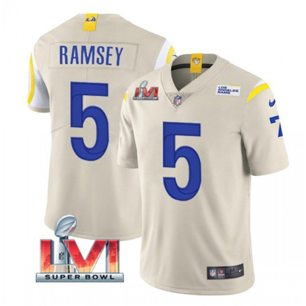 Youth Los Angeles Rams #5 Jalen Ramsey Bone 2022 Super Bowl LVI Vapor Untouchable Limited Stitched Jersey 