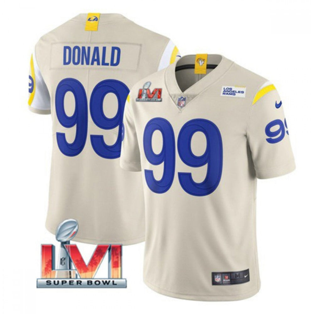 Youth Los Angeles Rams #99 Aaron Donald Bone 2022 Super Bowl LVI Vapor Untouchable Limited Stitched Jersey 