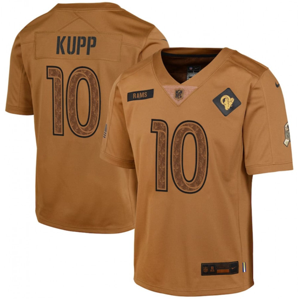 Youth Los Angeles Rams #10 Cooper Kupp 2023 Brown Salute To Service Limited Stitched Football Jersey 