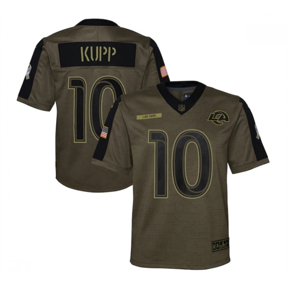 Youth Los Angeles Rams #10 Cooper Kupp 2021 Olive Salute To Service Limited Stitched Jersey 