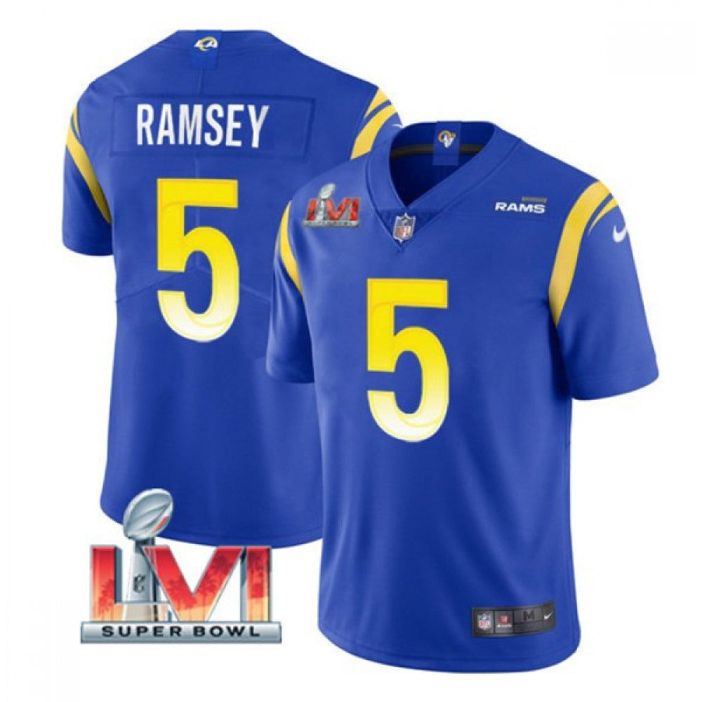 Youth Los Angeles Rams #5 Jalen Ramsey Royal 2022 Super Bowl LVI Vapor Untouchable Limited Stitched Jersey 