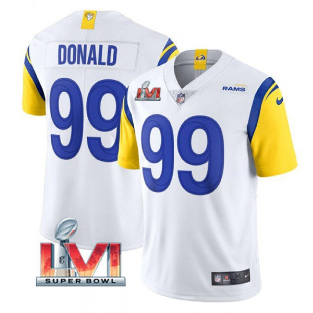 Youth Los Angeles Rams #99 Aaron Donald White 2022 Super Bowl LVI Vapor Untouchable Limited Stitched Jersey 