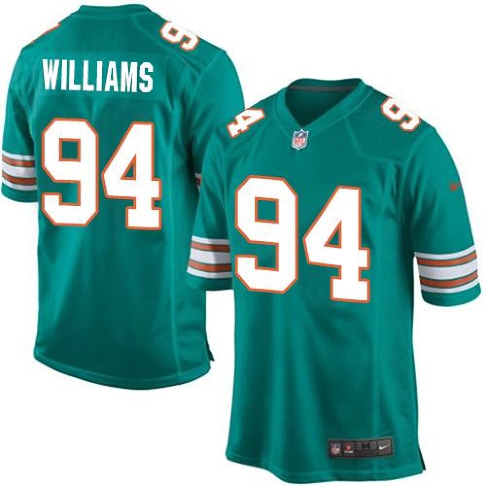 Dolphins #94 Mario Williams Aqua Green Alternate Youth Stitched NFL Elite Jersey 