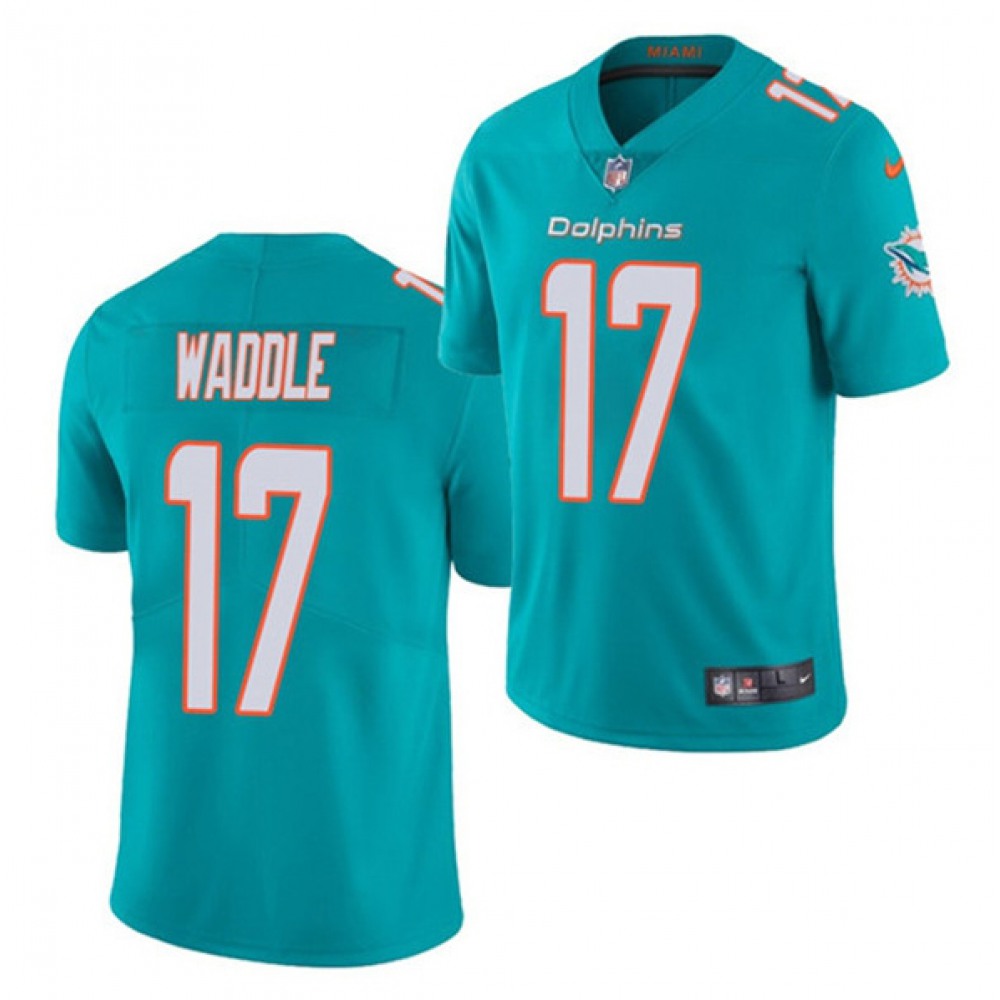 Youth Miami Dolphins #17 Jaylen Waddle Aqua 2021 Vapor Untouchable Limited Stitched Jersey 
