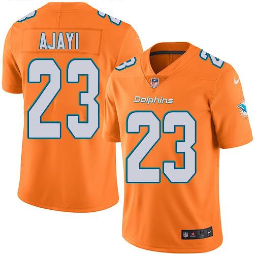 Dolphins #23 Jay Ajayi Orange Youth Stitched NFL Limited Rush Jersey 