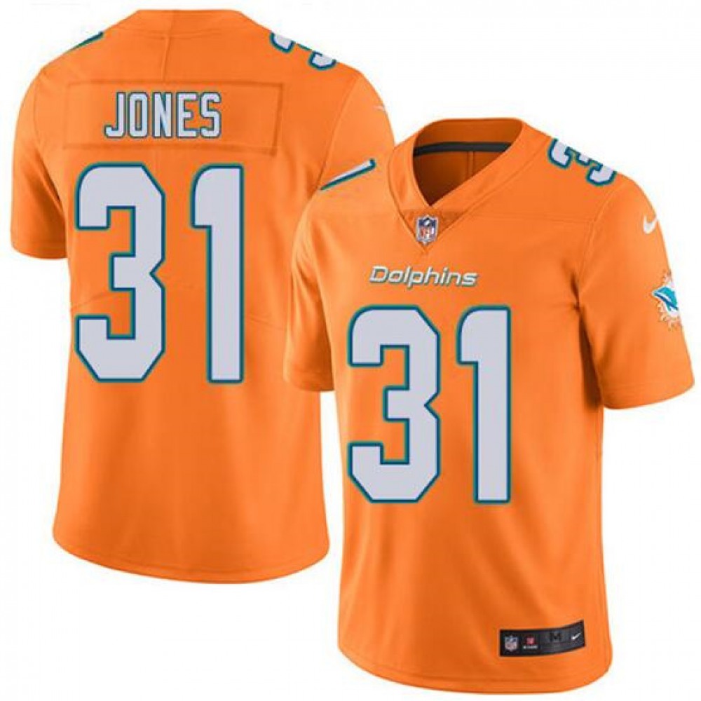 Youth Miami Dolphins #31 Byron Jones Orange Vapor Untouchable Limited Stitched NFL Jersey 