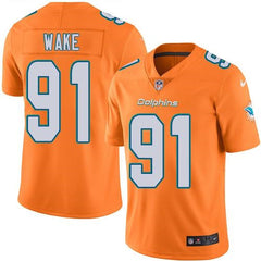 Dolphins #91 Cameron Wake Orange Youth Stitched NFL Limited Rush Jersey 