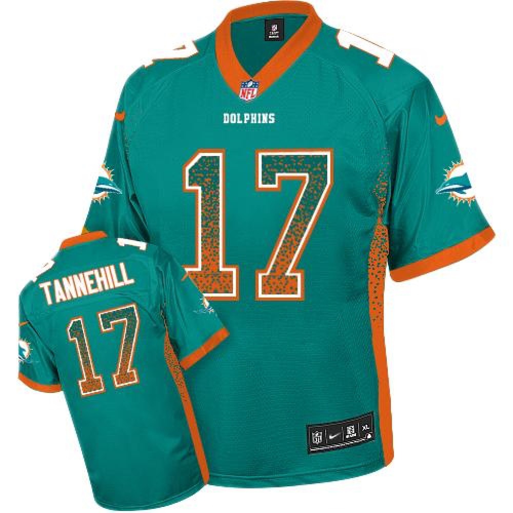 Dolphins #17 Ryan Tannehill Aqua Green Team Color Youth Stitched NFL Elite Drift Fashion Jersey 