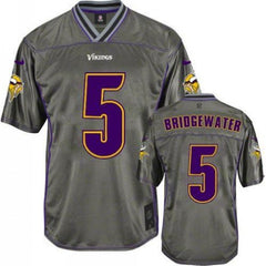 Vikings #5 Teddy Bridgewater Grey Youth Stitched NFL Elite Vapor Jersey 
