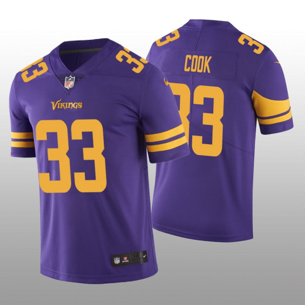 Youth Minnesota Vikings #33 Dalvin Cook Purple Color Rush Limited NFL Stitched Jersey 