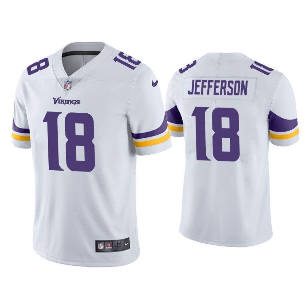 Youth Minnesota Vikings #18 Justin Jefferson White Vapor Untouchable Limited Stitched Jersey 