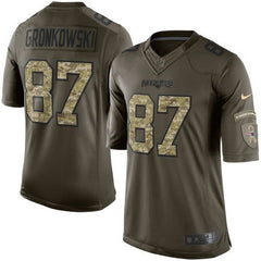 Patriots #87 Rob Gronkowski Green Youth Stitched NFL Limited Salute to Service Jersey 
