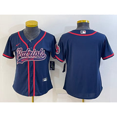 Youth New England Patriots Blank Navy With Patch Cool Base Stitched Baseball Jersey 