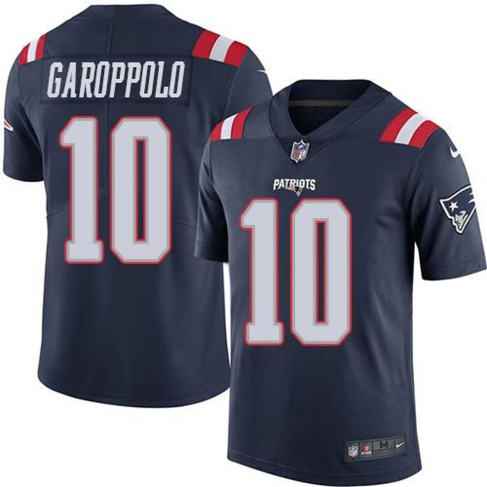 Patriots #10 Jimmy Garoppolo Navy Blue Youth Stitched NFL Limited Rush Jersey 