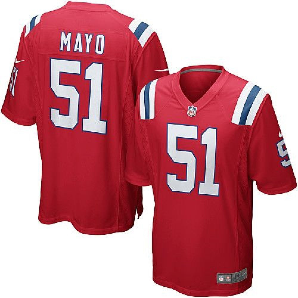 Patriots #51 Jerod Mayo Red Alternate Youth Stitched NFL Elite Jersey 