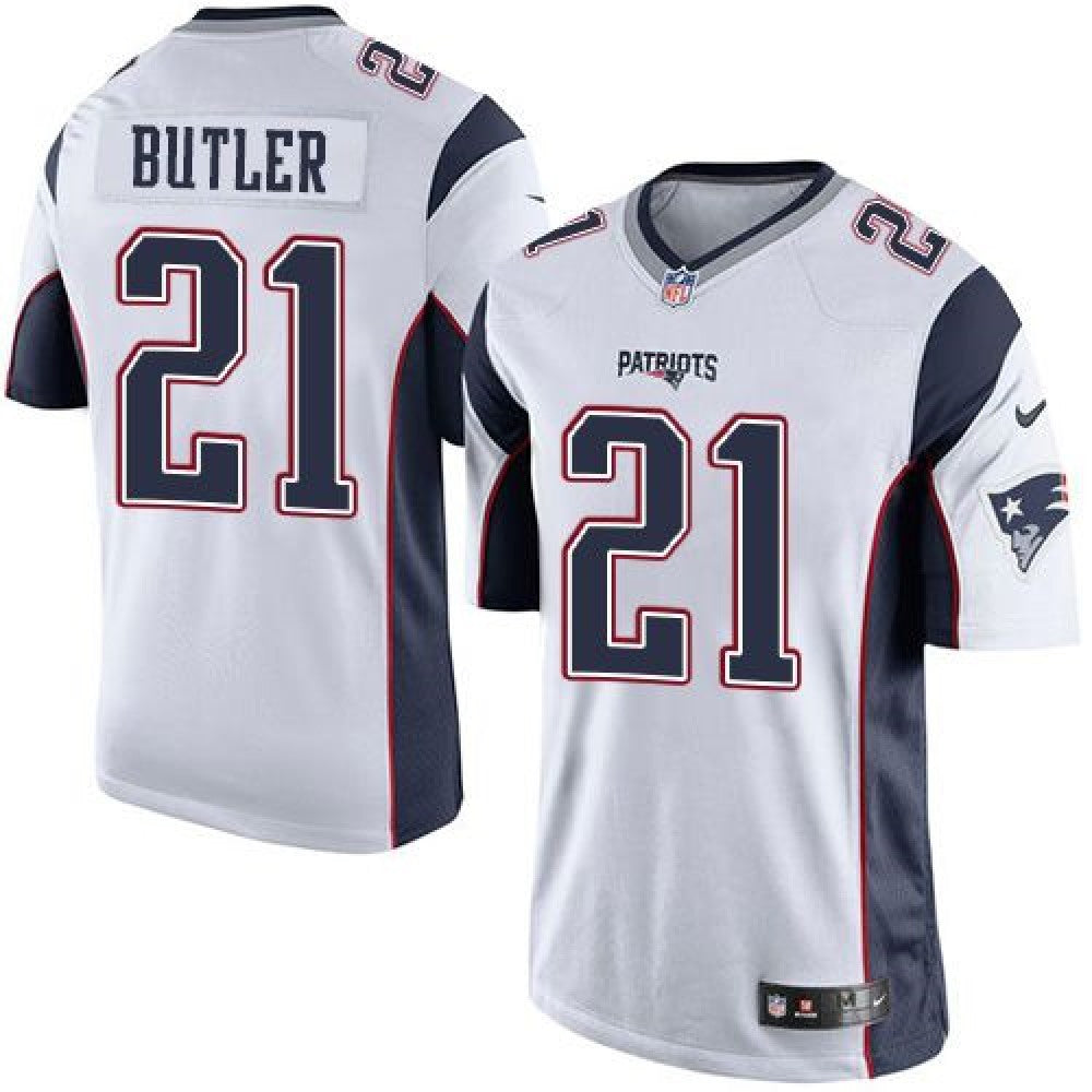 Patriots #21 Malcolm Butler White Youth Stitched NFL New Elite Jersey 