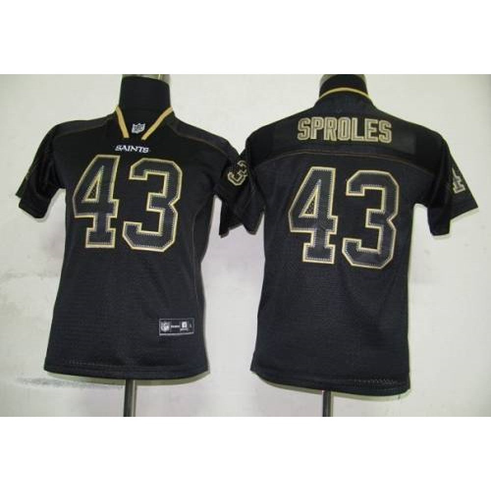 Saints #43 Darren Sproles Lights Out Black Stitched Youth NFL Jersey 